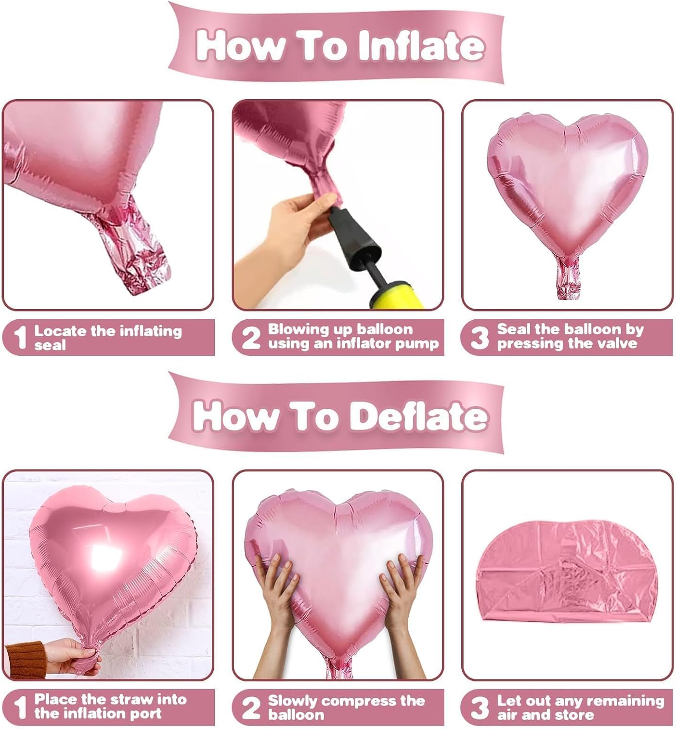 Pink Heart Balloons,12Pcs 18 Inch Light Pink Helium Foil Love Heart Shaped Balloons for Girls Party Bridal Wedding Engagement Anniversary Birthday Baby Shower Valentines Day Decorations