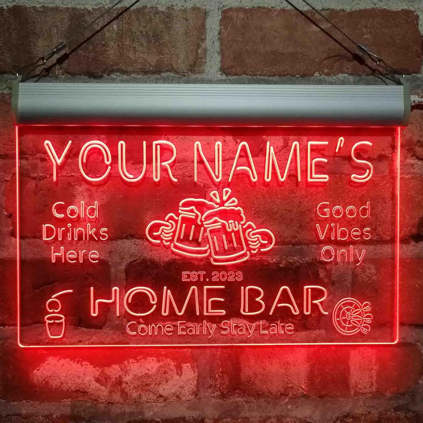 ADVPRO Personalized Your Name Custom Home Bar Beer Established Year Single Color LED Neon Sign 24 x 16 Inches st4s64-p11-tm-r