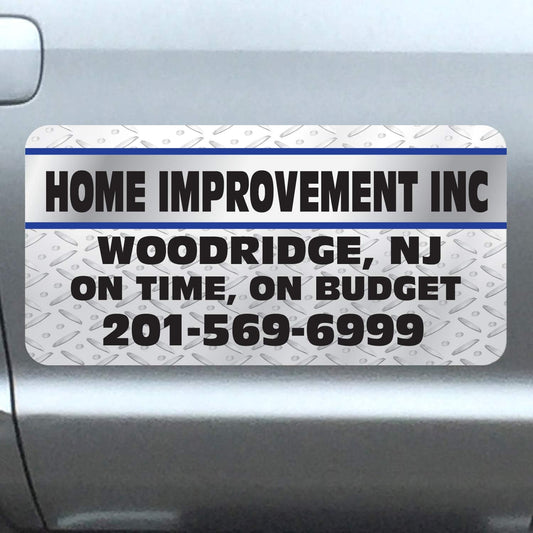 Vehicle Magnets sign With Custom Lettering 12" X 24" (Set of 2) -Landscape, Construction, Handy man, Plumbing, car repair shop- Metal Plate