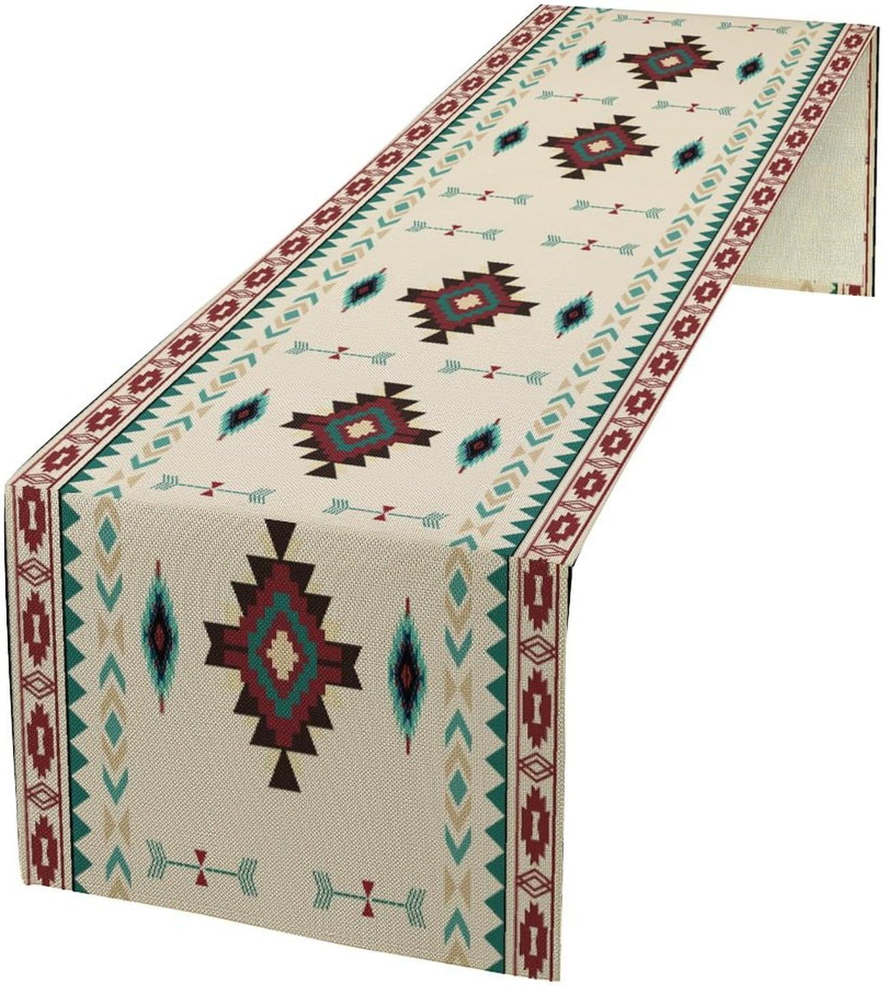 Aztec Table Runner Southwestern Native Vintage Geometric Pattern Table Runner Retro Country Table Dinner Decoration 13x60 Inch