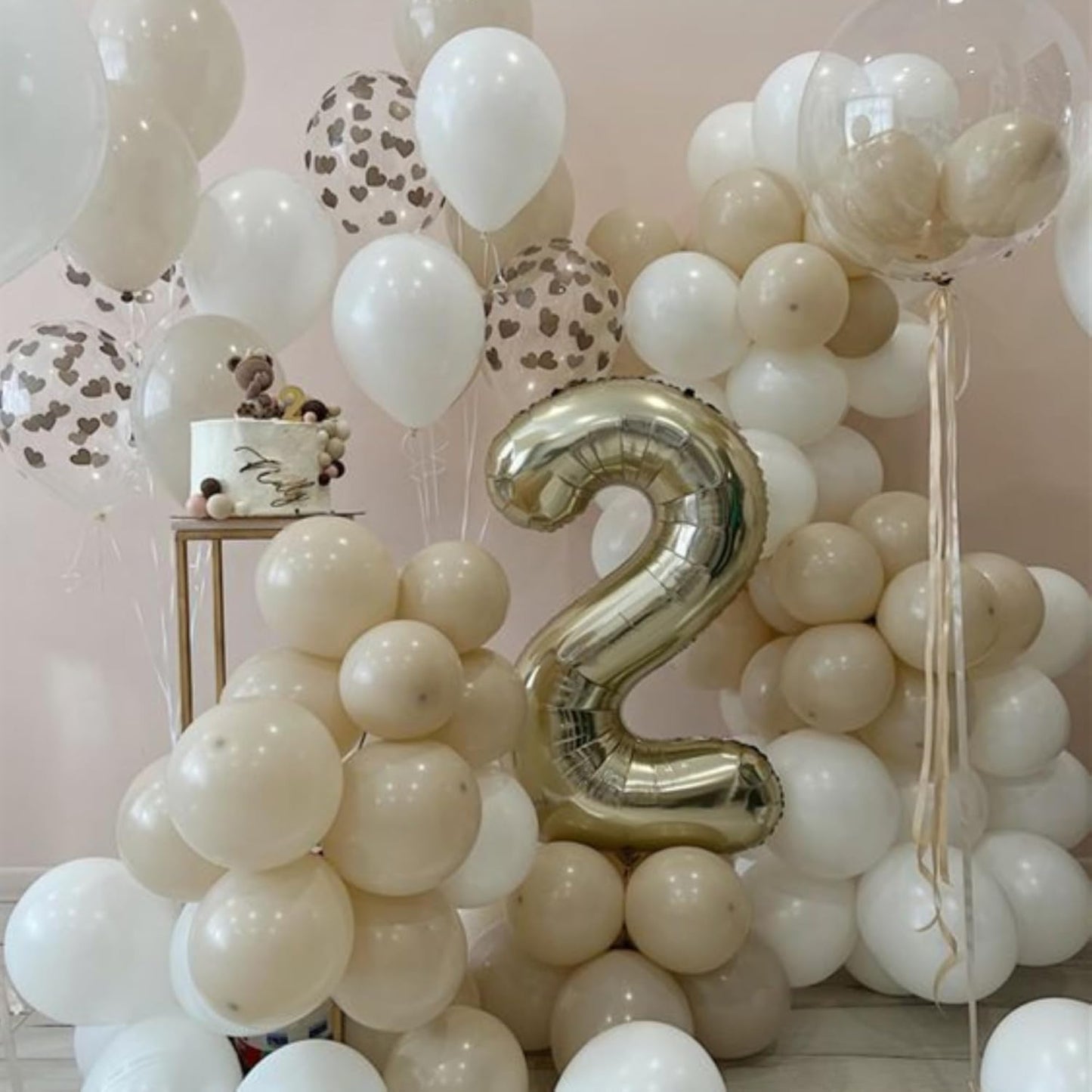 40 Inch Number 2 light gold Large Numbers Balloon 0-9 Birthday Party Decorations,Foil Mylar Big Number Balloon Digital 2 for Birthday Party Supplies Wedding Decorations(Number 2)