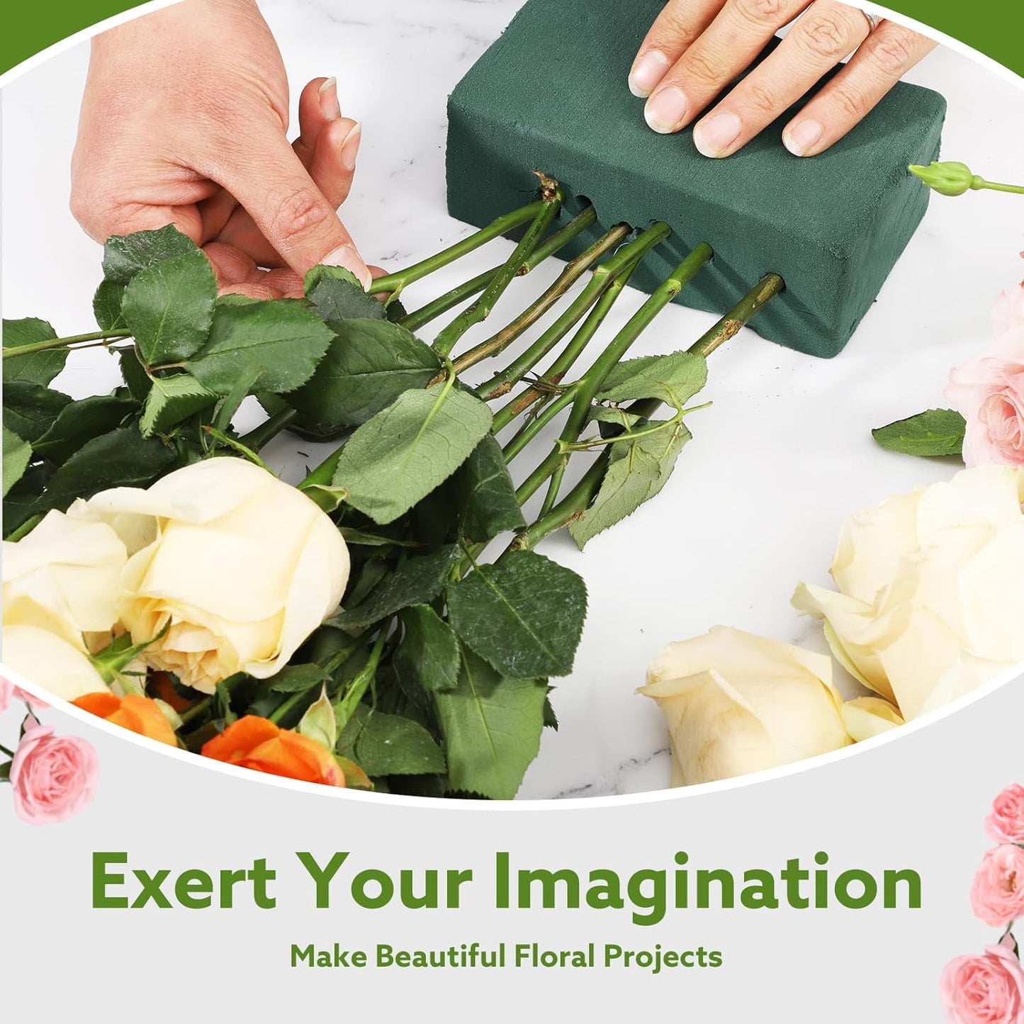 6Pcs Floral Foam Blocks for Fresh and Artificial Flower Arrangements, (Larger Size 8.86" L x 4.13" W x 2.76" H) Flower Foam Bricks Florist Foam for Wedding, Birthdays, Home, Office,DIY Craft