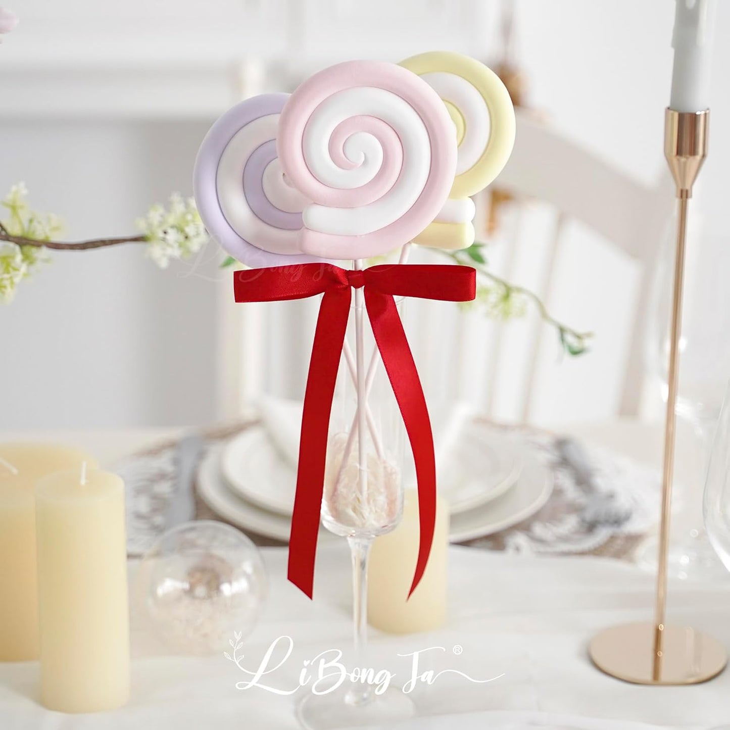 50 PCs Red Bow 5 Inch Long Tail Bows for Gift Wrapping, Easter Bow Party Decorations, Twist Tie Bows, Satin Bows for Crafts, Premade Bows for Presents, Treat Bags, Bottles, Cakes