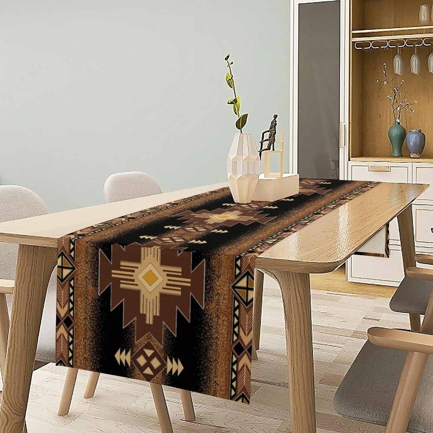 Aztec Table Runner Southwestern Native Vintage Geometric Pattern Table Runner Retro Country Table Dinner Decoration 13x36 Inch