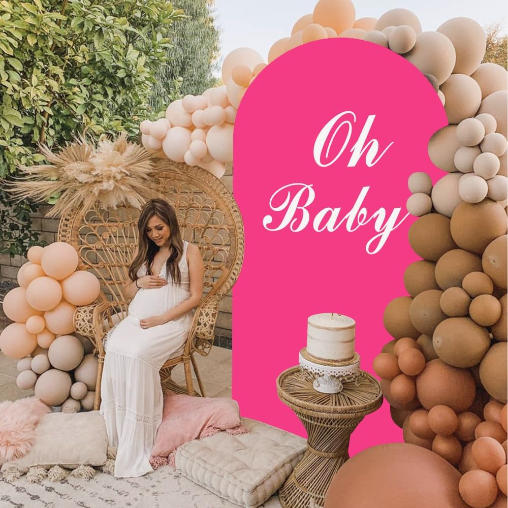 Hot Pink Arch Backdrop Wedding Arch Cover Double Sided Spandex Cover Decorations for Baby Shower Birthday Party