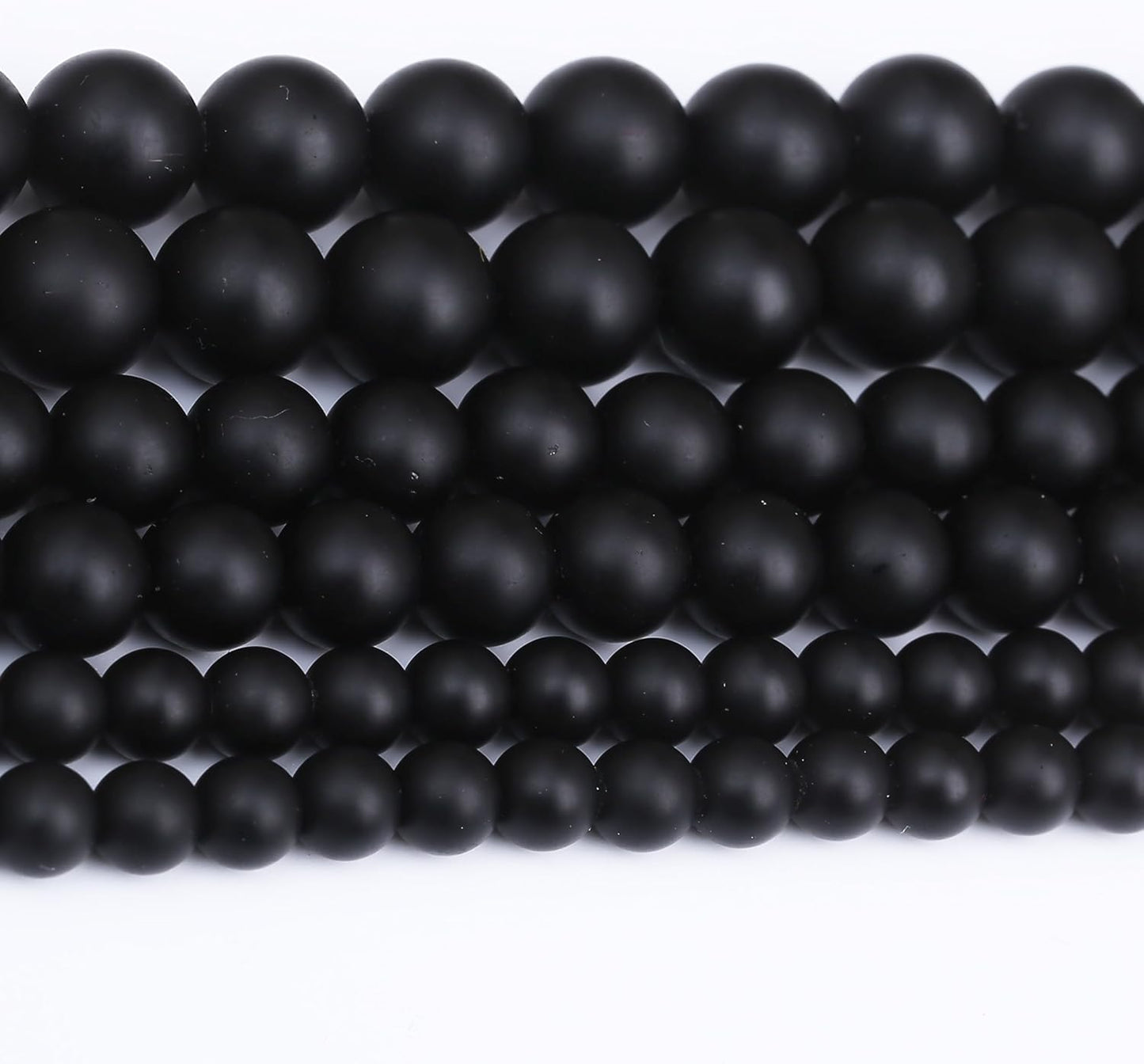 Natural Frosted Black Glass Stone Beads Gemstone Round Crystal Energy Jade Beads Stone Beads for Jewelry Making DIY Bracelet Necklace Jewelry Making 1 Strand 15.5inch 91PCS 4MM