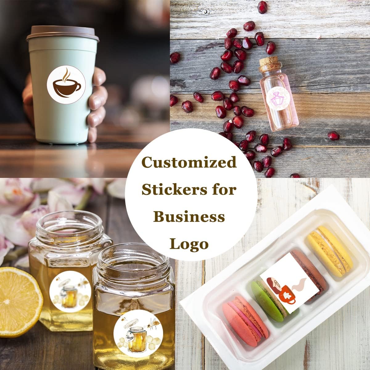 Custom Stickers 70-1000 Personalized Labels for Birthday Party Wedding, Customized Stickers for Business Logo(2-Fancy Frame)