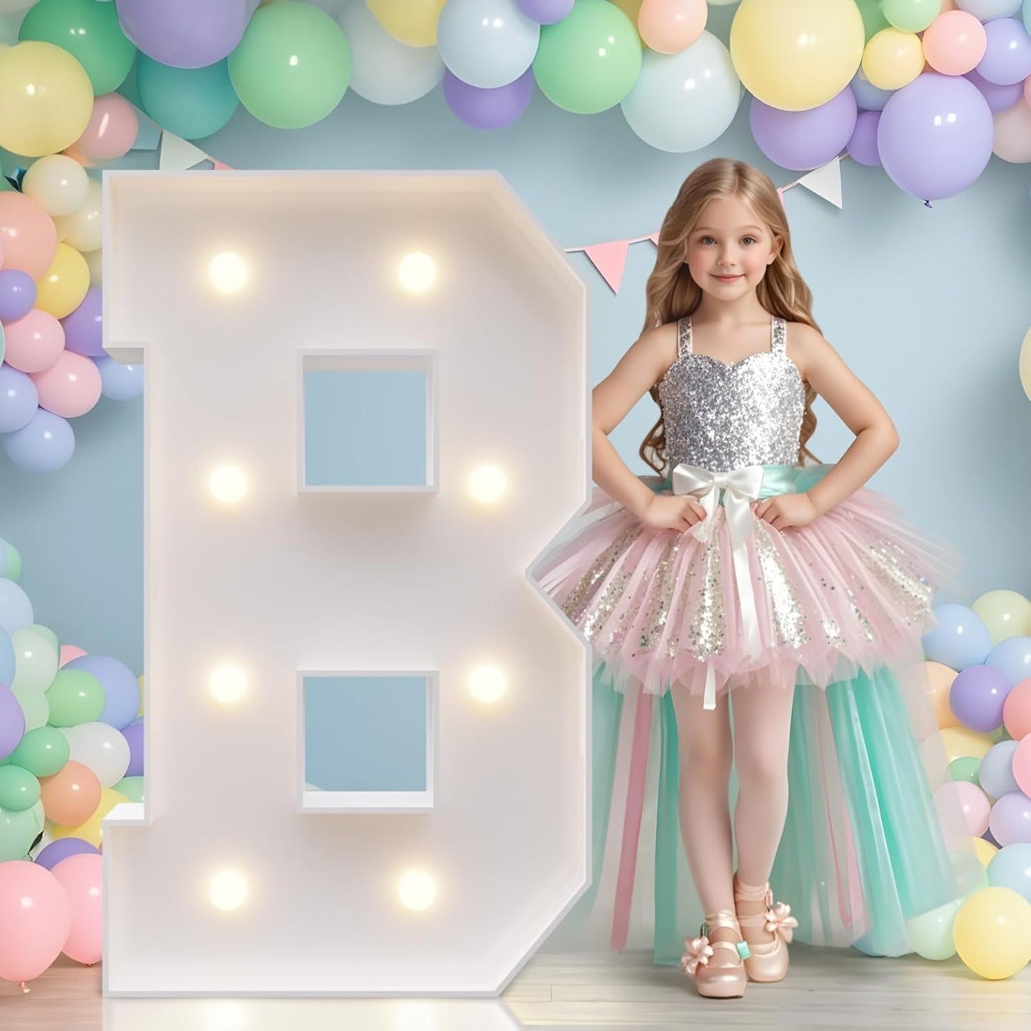 JoyMuse Marquee Letters 3 Feet Tall, Light Up Letters 3FT with Lights, Large Letters for Party, Letter B Light Up Letters for Baby Shower Wedding Proposal Graduation Birthday Decorations