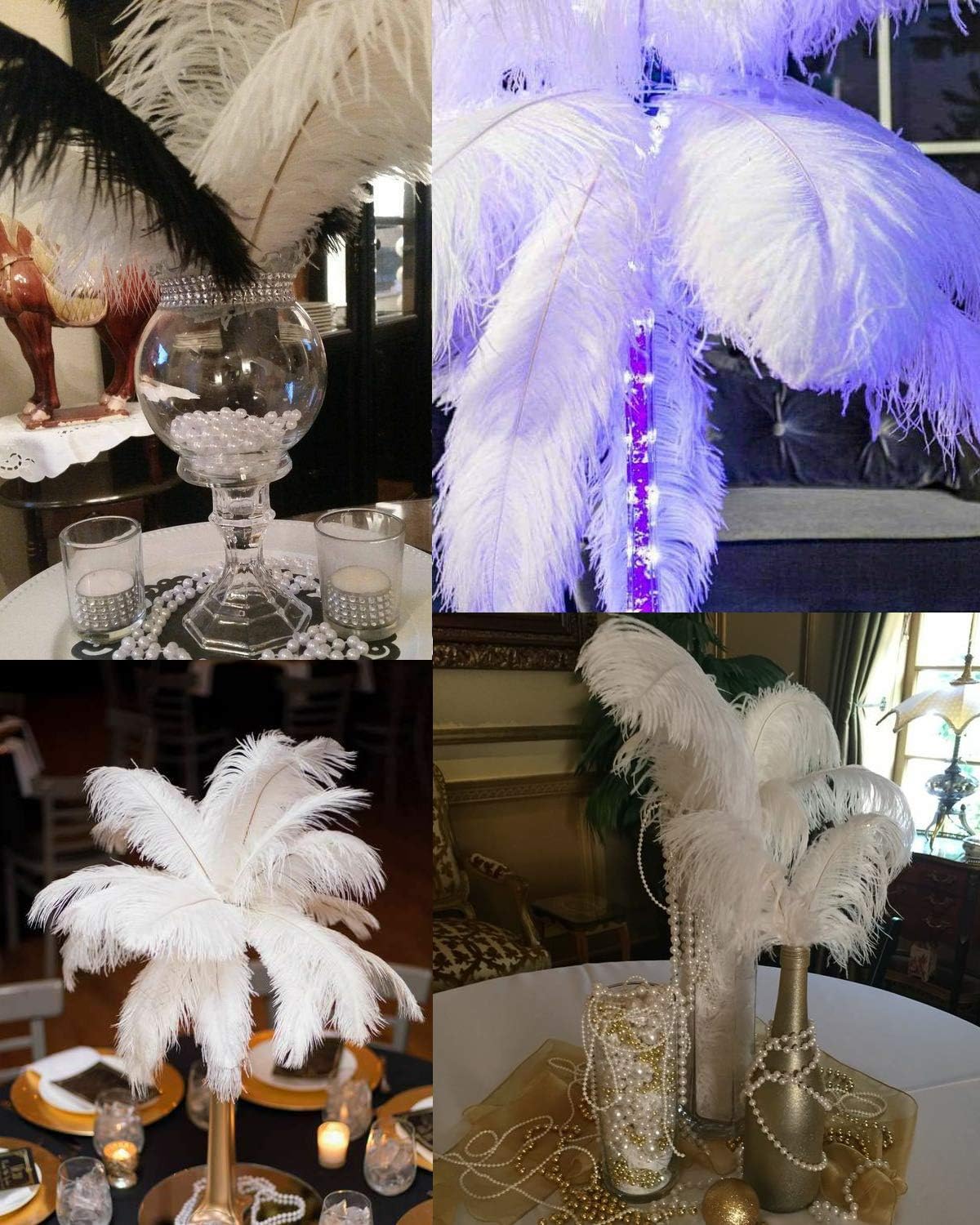 Happy Feather 16-18 inch Light Purple Ostrich Feathers Craft for Wedding Party Centerpieces Home Decoration DIY Craft Pack of 10