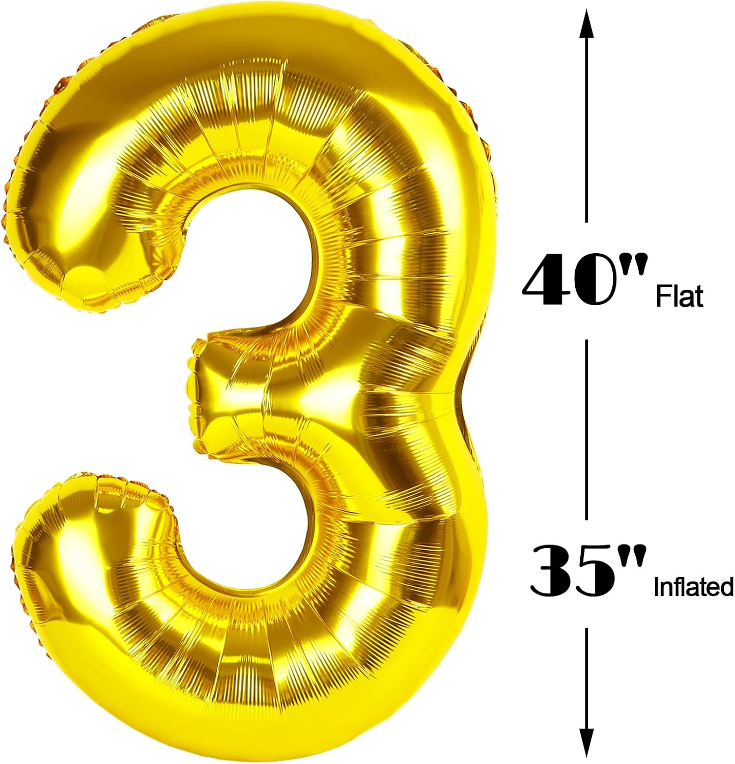 Gold Mylar Number 30 Balloon 40 inch, Number 30th Birthday Balloon for Men Women, Gold Foil Balloon for 30 Birthday Party, Anniversary Celebration Number Balloons Decorations