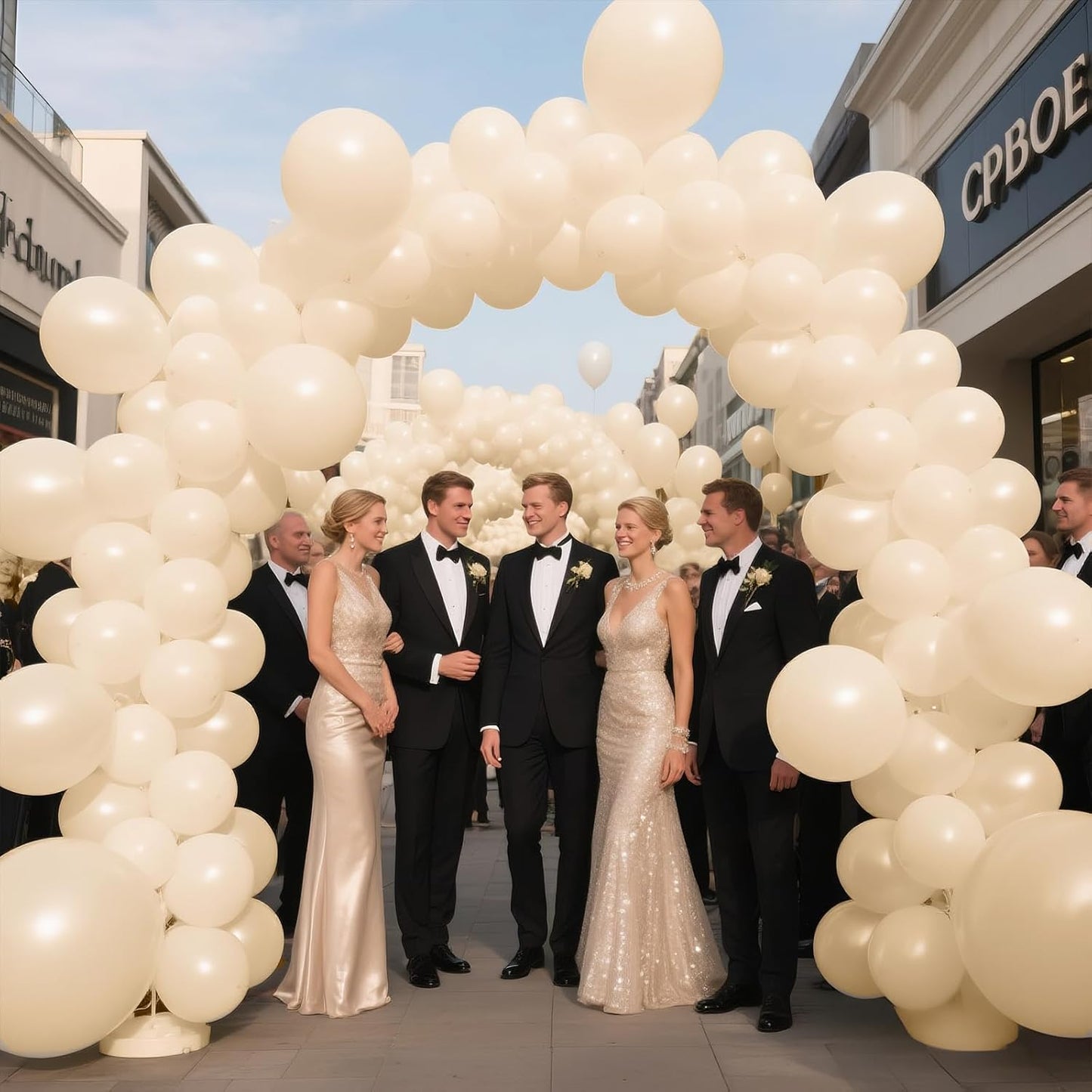 KAWKALSH Sand White Balloon 12 Inch, 110pcs Latex Party Balloons Helium Bright Color for Birthday Baby Shower Wedding Party Supplies Arch Garland Decoration