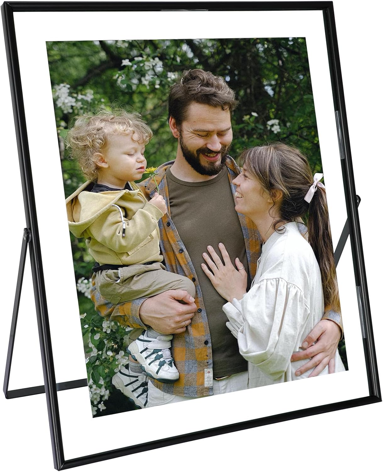 Black Floating Frame, 10"x12", Vertical, For Picture 9x11, 8.5x11, 8x10, 7x9, Tabletop Shelf Photo Frames, Classy Gift For Thanksgiving, Wedding, or Birthday