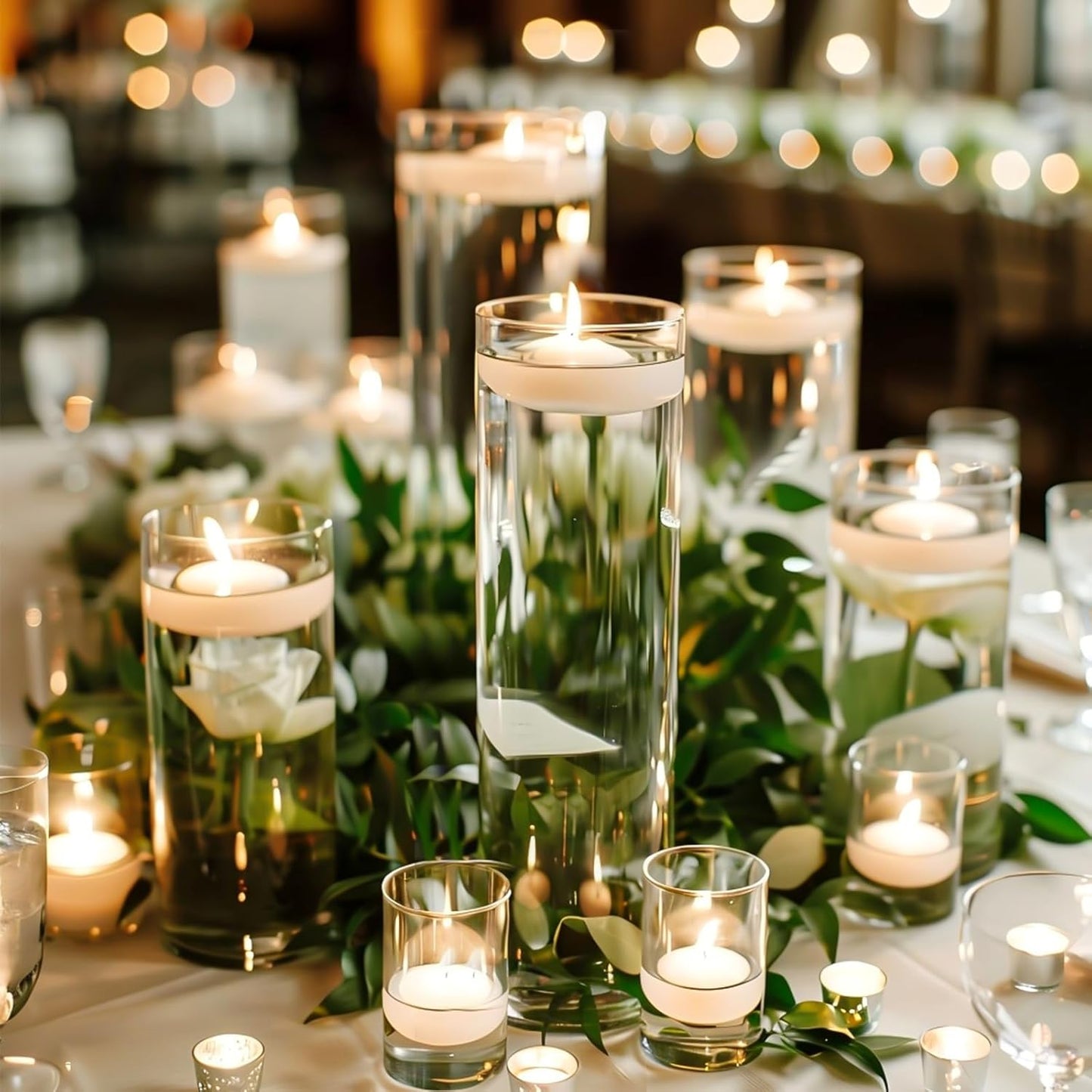 12pcs Glass Cylinder Vases for Centerpieces | 10 Inch Tall Flower Vase for Wedding Decorations, Floating Candle Holders for Dinner Table, Bridal Shower, Office Home Décor
