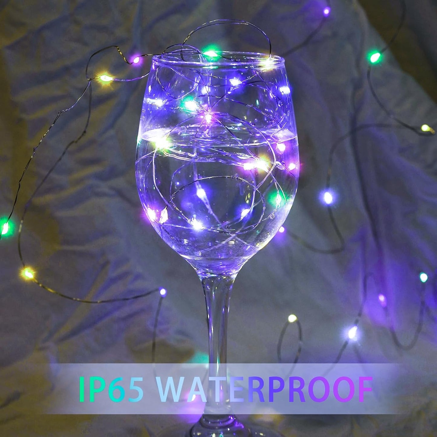 Fairy Lights 7Ft 20 LED Twinkle String Lights 3 Modes Battery Operated Waterproof Firefly Starry for Mason Jar Party Wedding Christmas Valentines Day Table Centerpieces(Rainbow, 24 Pack)