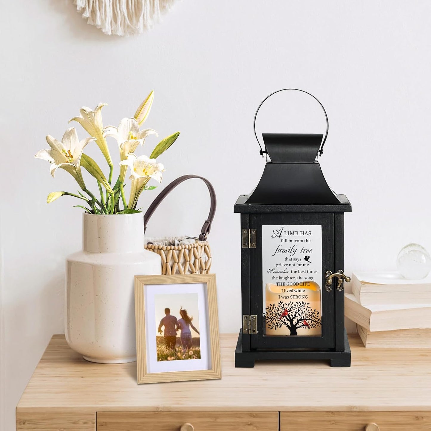 Memorial Lantern - Bereavement Sympathy Gifts for Loss of Loved One Mother Father, Thoughtful Funeral Gifts in Memory of Loved One with LED Candle