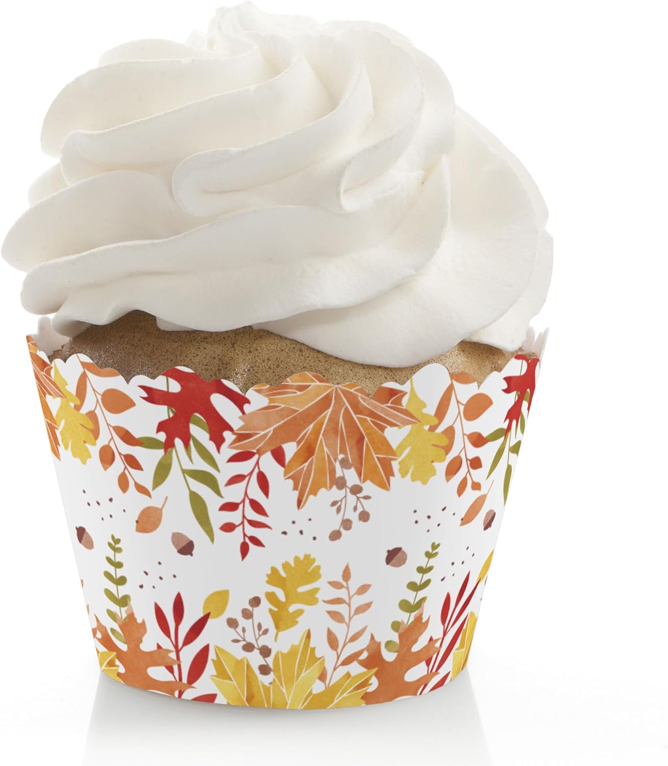 Big Dot of Happiness Fall Foliage - Autumn Leaves Party Decorations - Party Cupcake Wrappers - Set of 12