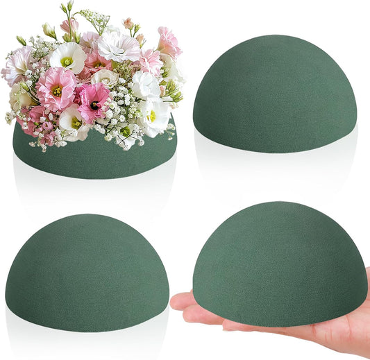 LOKIPA Floral Foam Round, 4 Pack Floral Dry Foam Half Ball for Artificial Plant Floral Arrangement and Wedding and Garden Decorations(5.51x2.76inch)