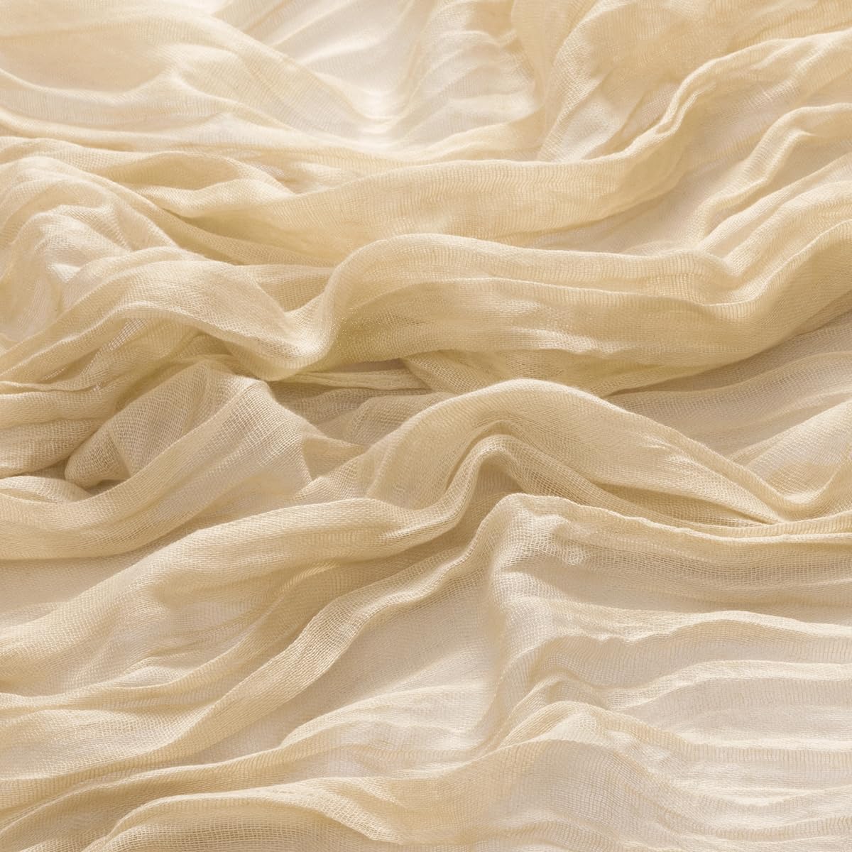 MLMW Champagne Gold Table Runner Cheesecloth Boho Gauze Rustic Cheese Cloth 160 inch Sheer Wedding Table Runner 13.3ft for Thanksgiving Party Baby Bridal Shower Birthday