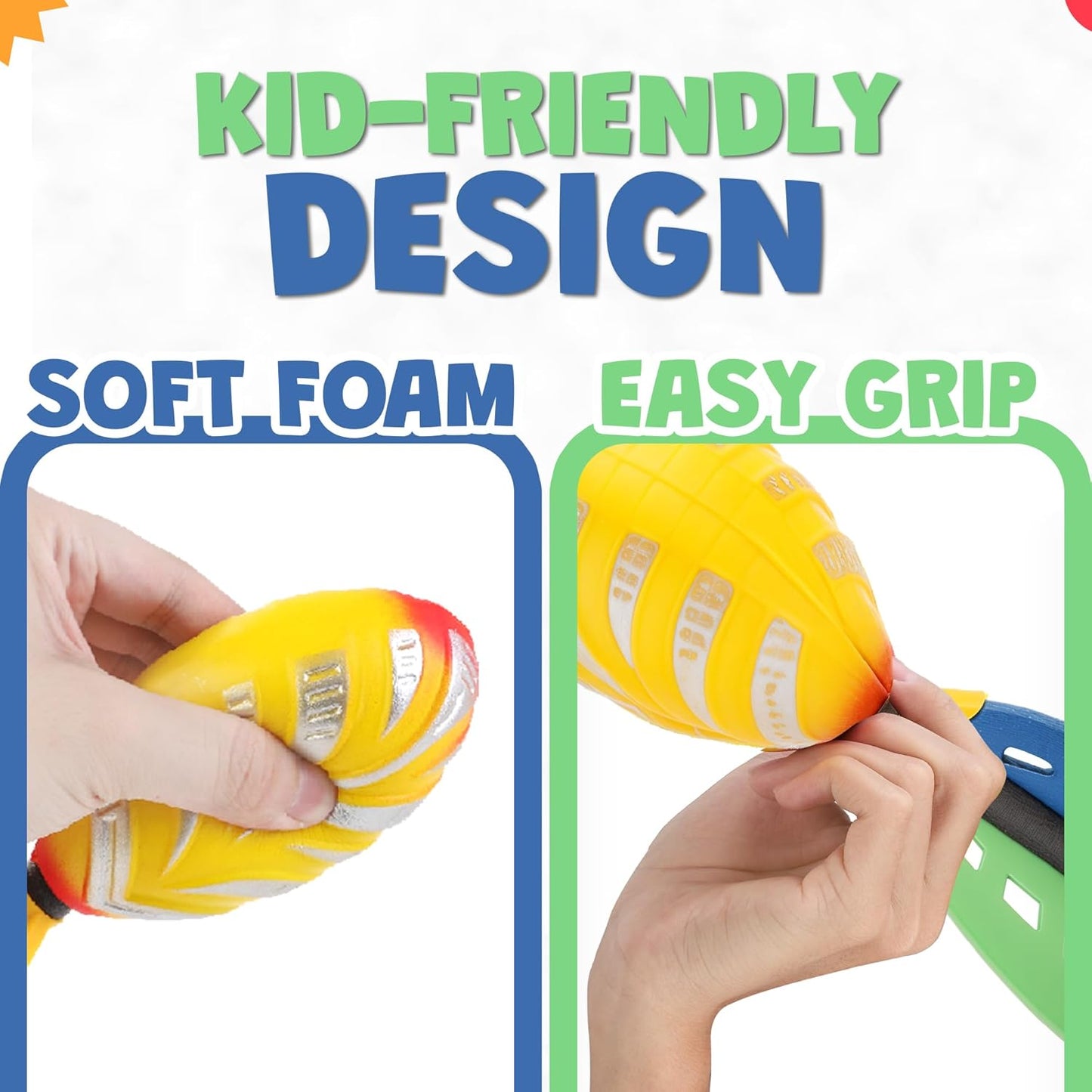 12 Pack Flying Foam Foam Missile Footballs with Tails, Sports Aero Pocket Flyers Toys for Kids Outdoor Backyard Activities, Games, Party Favors (9 Inches)