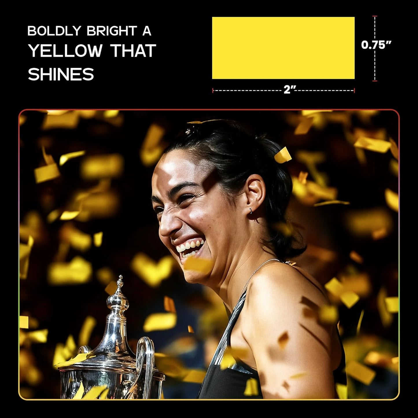 Biodegradable Confetii - Rectangular Yellow Fluttering Tissue Paper Confetti for Cannon and Launcher use - Best for Birthday, Wedding, Parties and Events - 1 lb, 16 oz