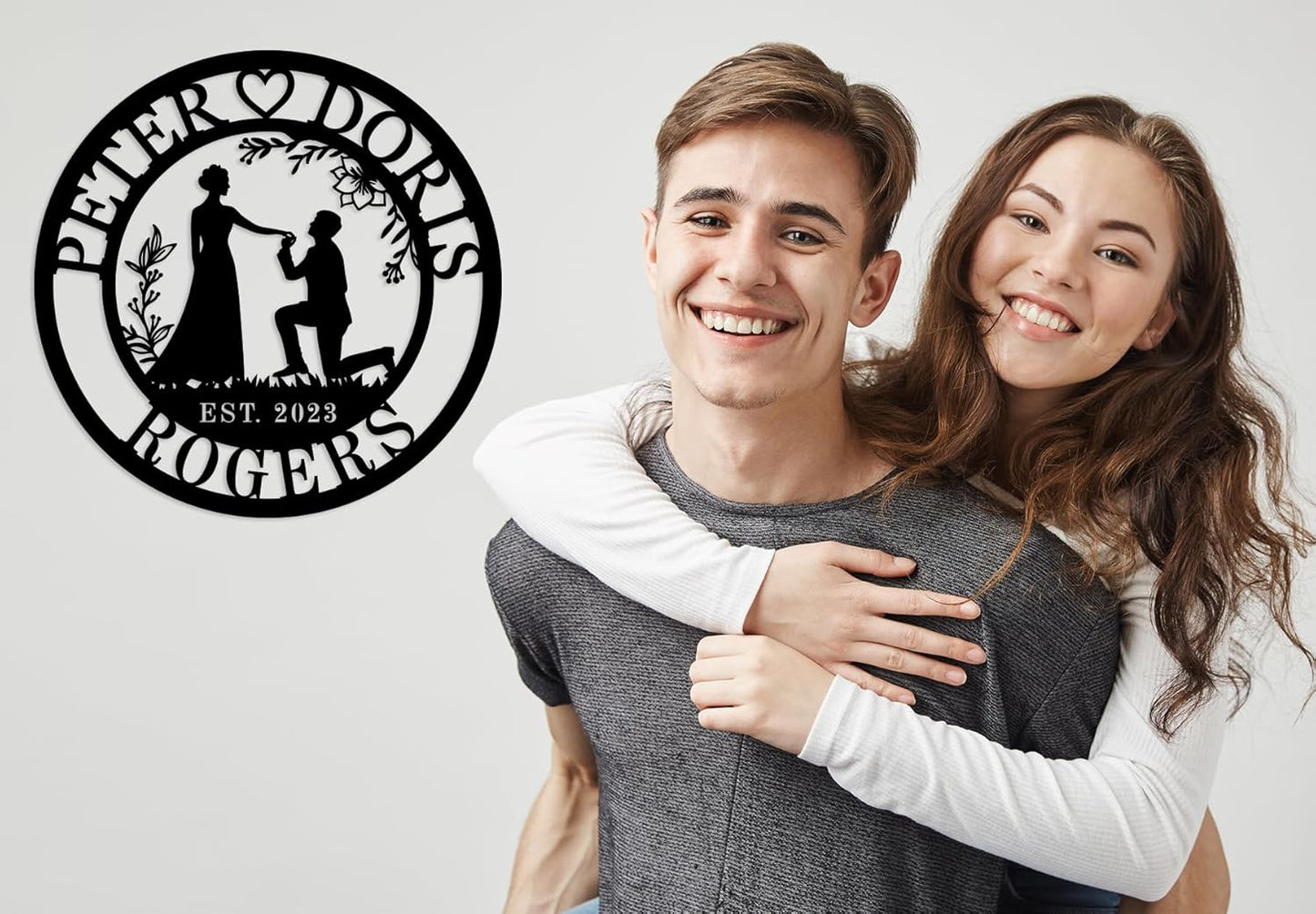 Personalized Metal Wedding Sign - Custom Name Wall Decor for Couples, Unique Wedding Gift for Newlyweds, Engagement or for Husband and Wife