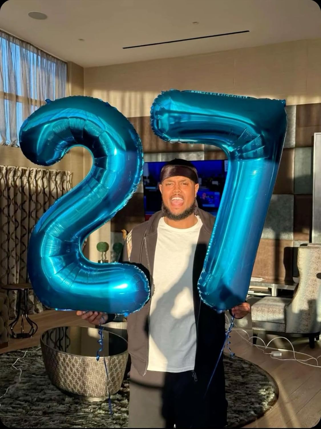 40 Inch Number 7 Balloons Foil Mylar Jumbo 7 Balloons for Boys girls Blue Digit 7 Balloon for Kids Decors 7 Year Old 17 27 37 70th Birthday Party Supplies Anniversary Events Decorations