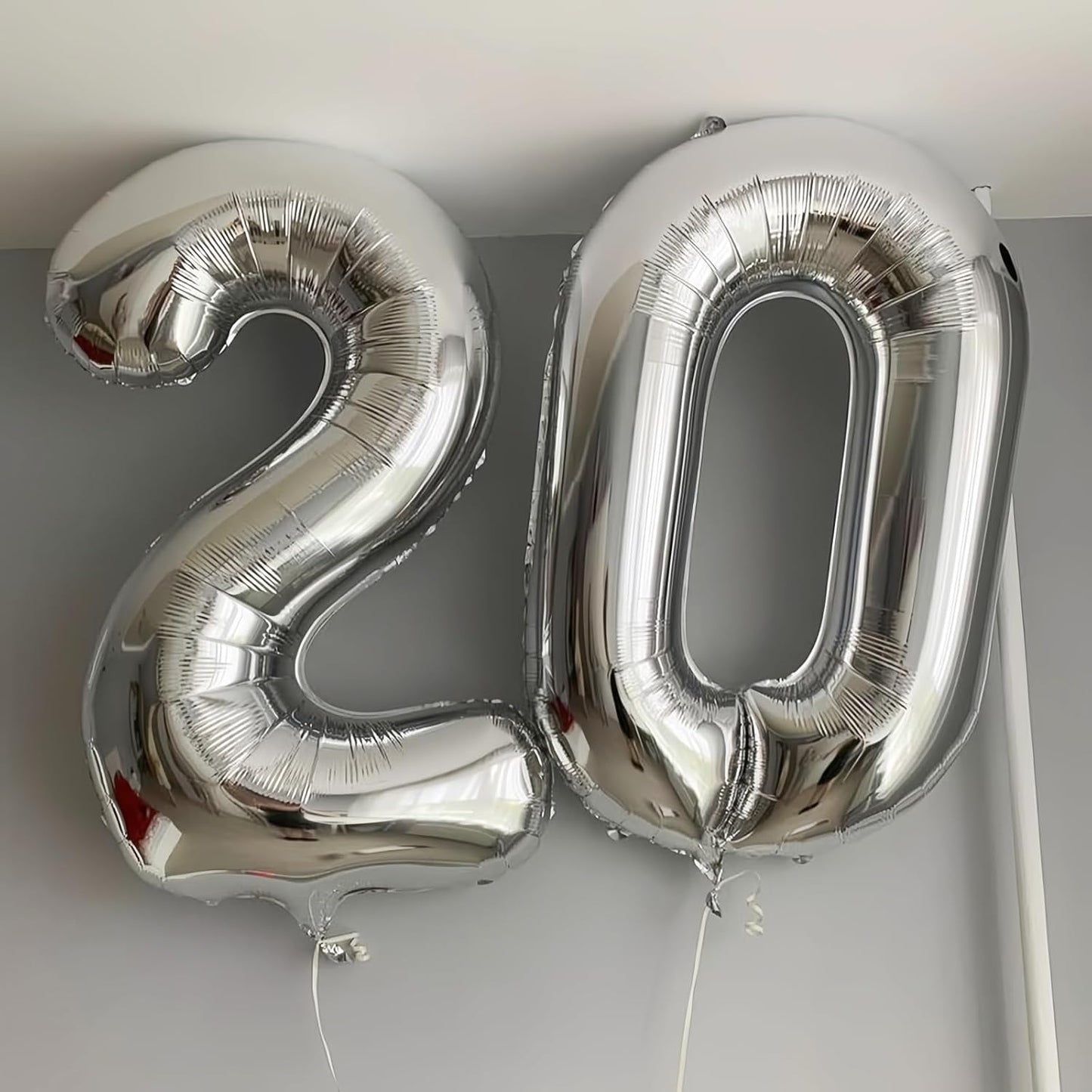 Silver 5 Balloon,40 Inch Number 5 Balloon,5 Birthday Balloon Decorations,Helium Silver 5 Balloon Number for Birthday Party Decorations