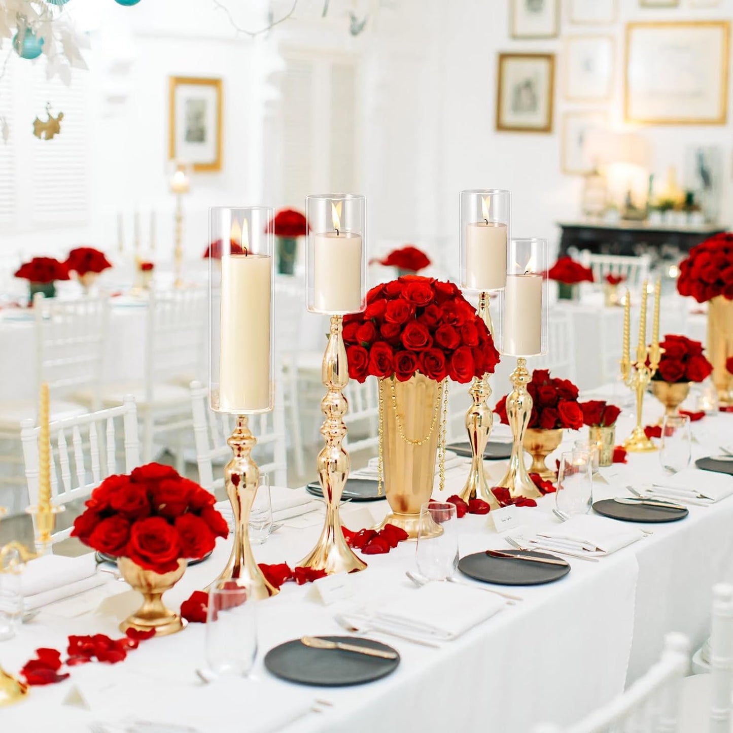 Sawysine 30 Pcs Glass Cylinder Vases 2.5''/2.95''/3.9'' Diameter Clear Flowers Vase Hurricane Floating Candles Holders for Table Centerpieces (2.5 x 5 in,2.5 x 6 in,2.5 x 8 in)