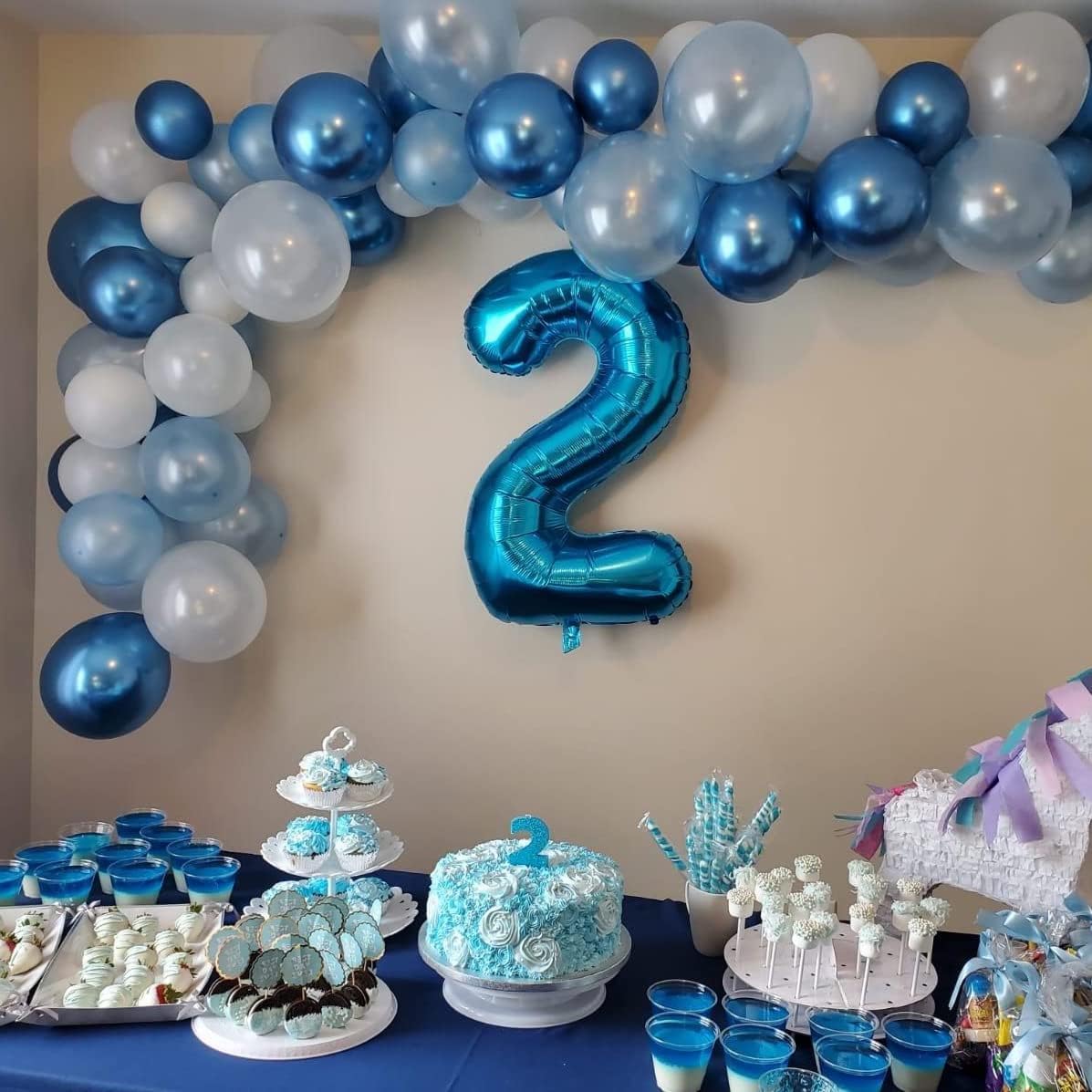 40'' Blue Number 1 Balloons, Giant Self Inflating Foil Number Balloons Set 0-9, Large Digital 1 Helium Balloon for Men Boys 1st Birthday Baby Shower Party Decorations Anniversary Photo Shoot Supplies