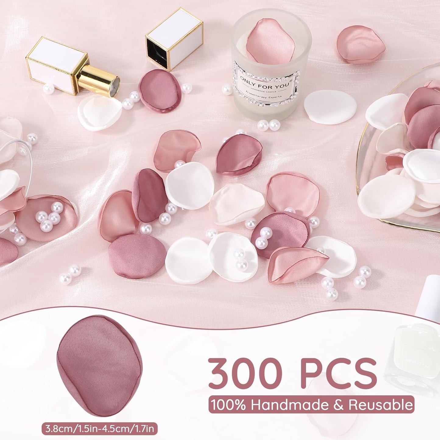 Suream 300 Pieces Silk Rose Petals, Faux Flowers Petals for Flower Girl Basket, Aisle Decorations for Wedding Ceremony, Romantic Dinner Table Centerpieces Bridal Shower Party Decor