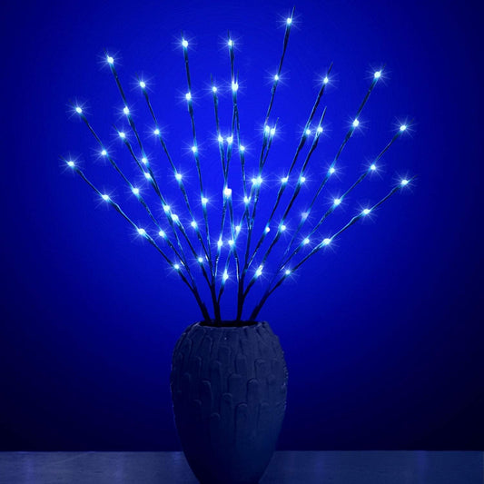 Led Branch Light Battery Operated Lighted Branches Vase Filler Willow Twig Lighted Branch 30 Inch 20 LED for Christmas Home Party Decoration Indoor Outdoor Use Pack of 2 Blue