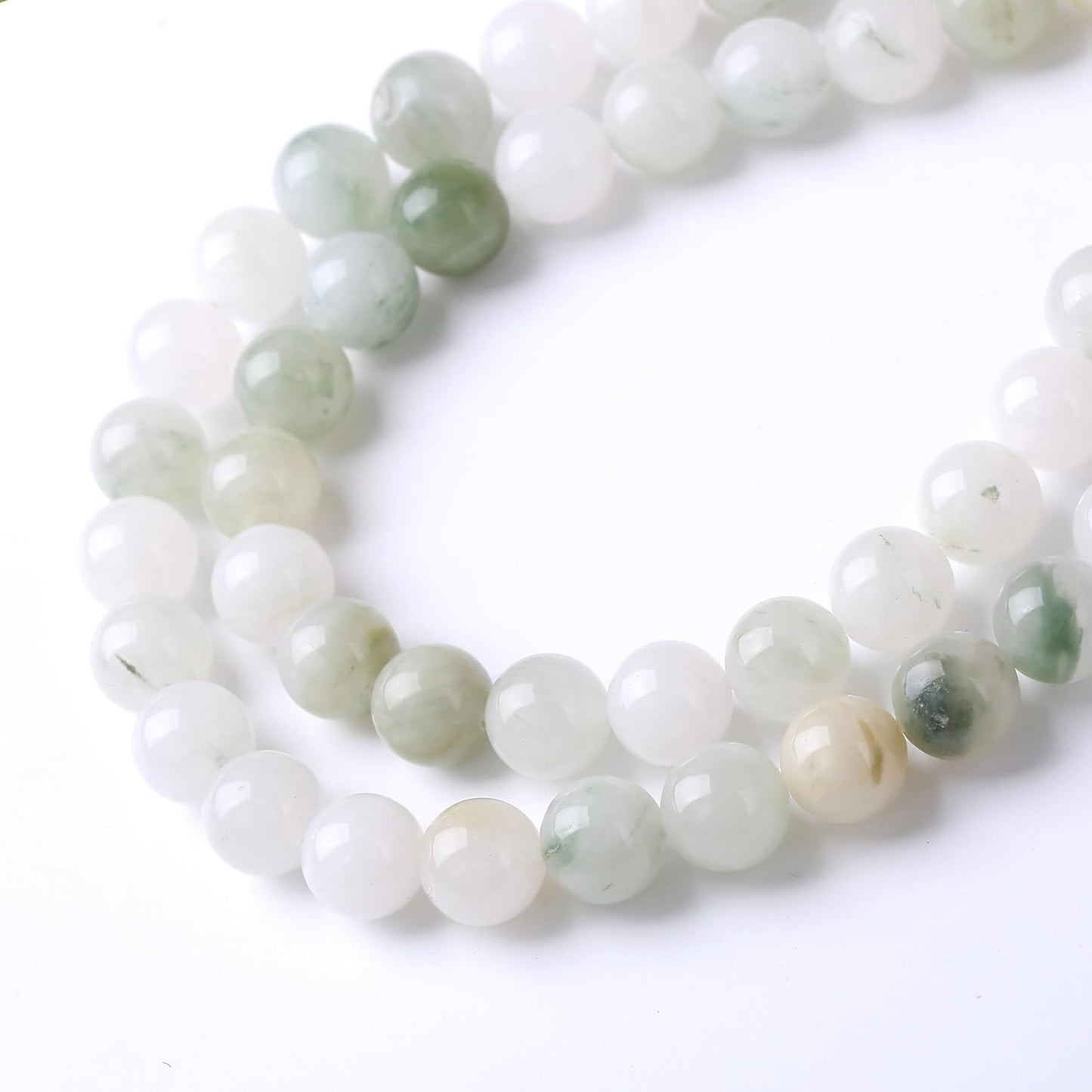 Blue and White Streamer Stone Beads for Jewelry Making DIY Craft Gemstone Beads Kit (10mm, 35pcs) Smooth Healing Crystal Beads for Bracelets, Necklaces, Home Decor