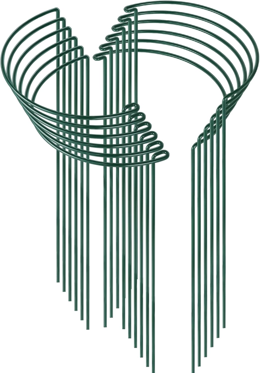 HiGift 12 Pack Plant Stakes for Indoor Plants, Metal Garden Peony Support Cages, Outdoor Plant Supports Ring Prop, Large Plant Stake for Hydrangea,Rose,Flower,Vine,Potted Plants (10" W x 24" H)