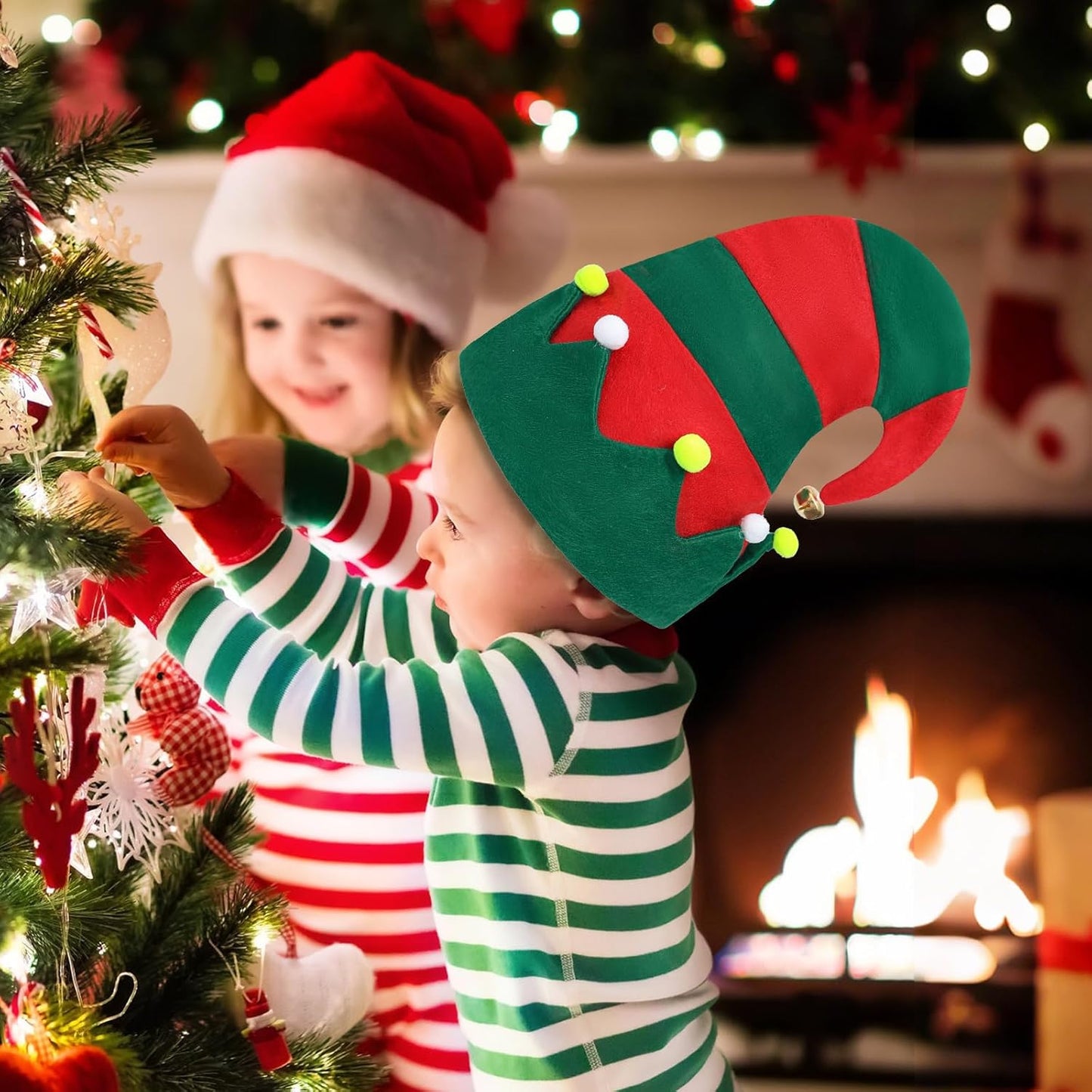 Felt Elf Christmas Hats, Unisex Elf Santa Hats for Adults, Soft Felt Thickened Santa Hat for Holiday Festive Party Supplies