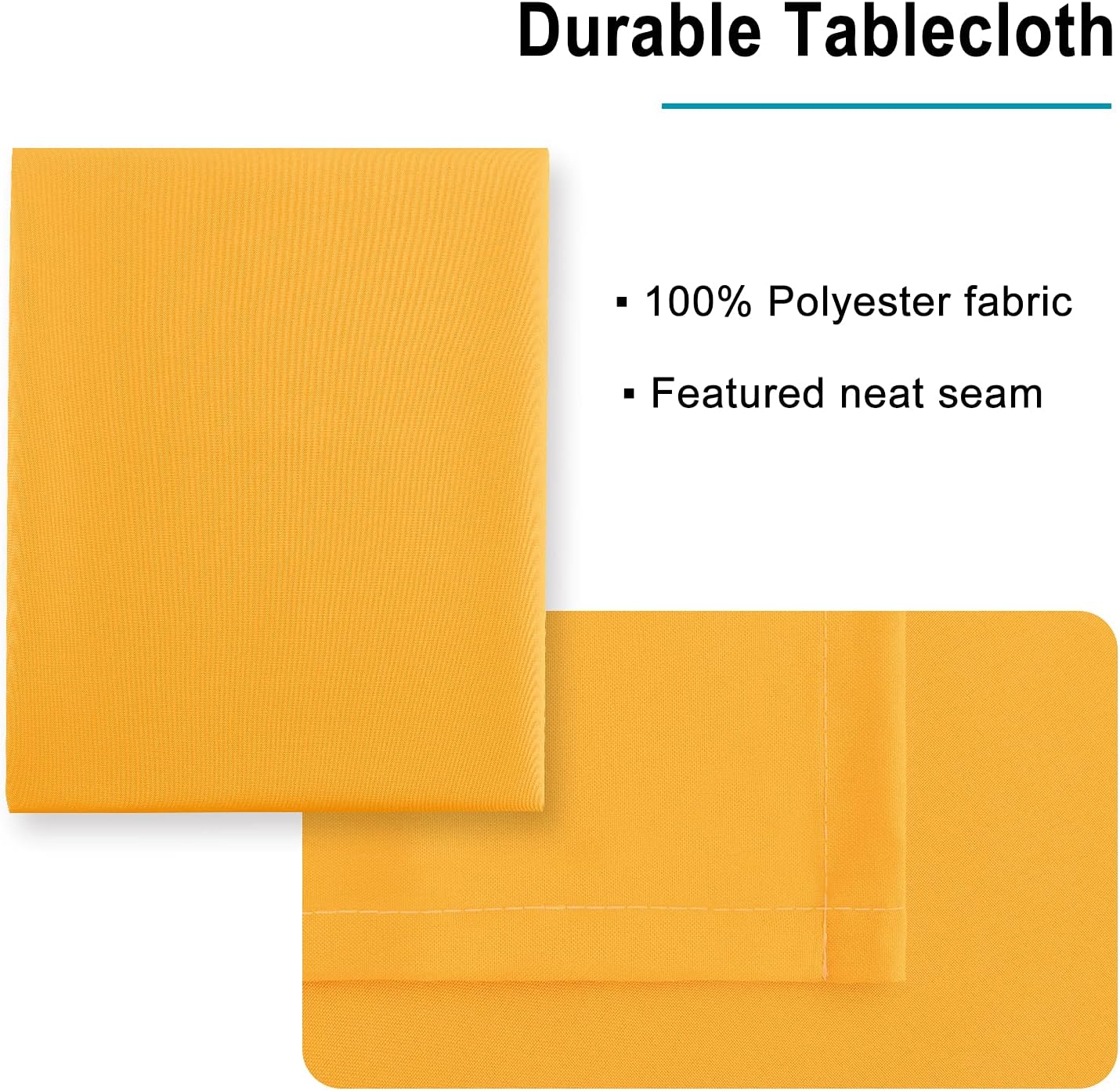 Hiasan Tablecloth for Rectangle Tables - Waterproof and Spillproof Washable Fabric Table Cloth for Dining Room Kitchen Party, 60 x 84 Inch, Orange Yellow