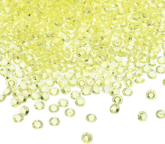 PATIKIL 4000 Pcs Wedding Table Scatter Confetti Crystals 6mm Acrylic Diamonds Vase Fillers Gems for Table Centerpiece Decorations Party Vase Beads, Light Yellow