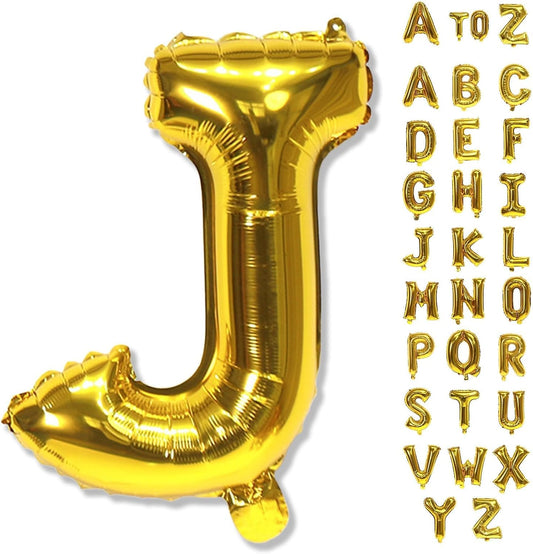 Big Alphabet J Foil Letter Balloons 40 Inch Self Inflating Name Balloon Decor for Women's Birthday & Anniversary