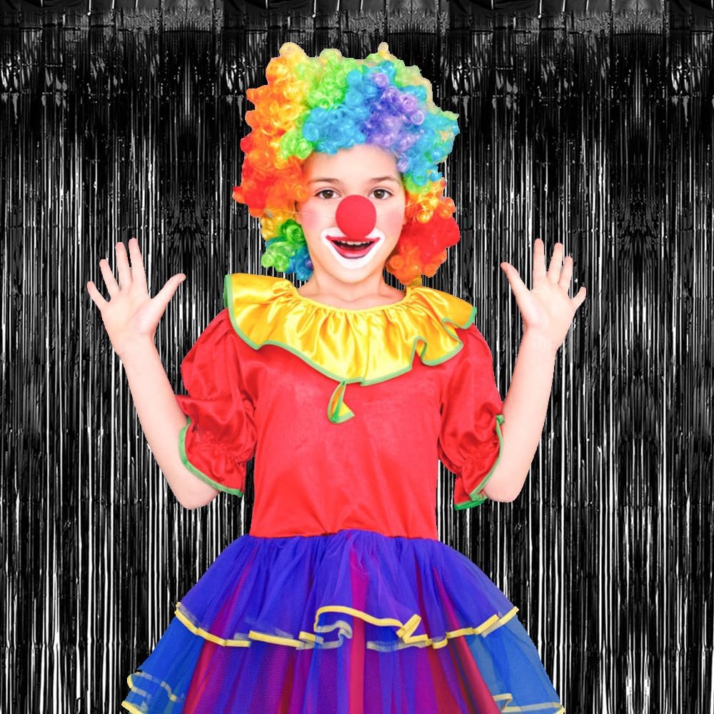 3 Pack Black Fringe Backdrop Streamers Halloween Party Decorations Black Tinsel Foil Curtains Photo Booth Backdrop Birthday Wednesday Twilight Graduation Wizard Party Decorations Supplies