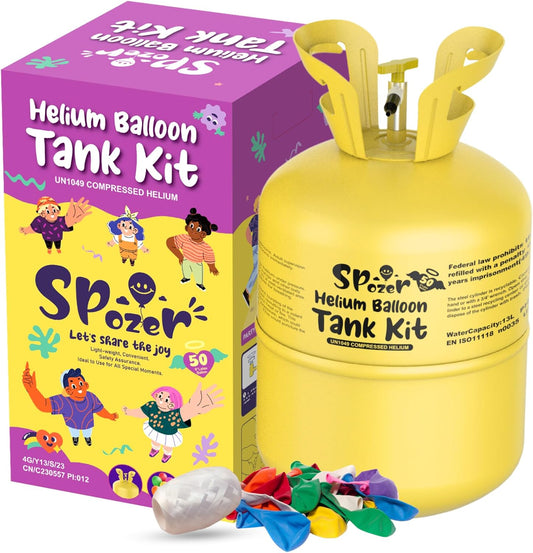 13L Portable Helium Tank for Balloons at Home, Up to 50 Latex Balloons, Helium Balloon Pump Kit, For Birthday Parties, Weddings, and Events