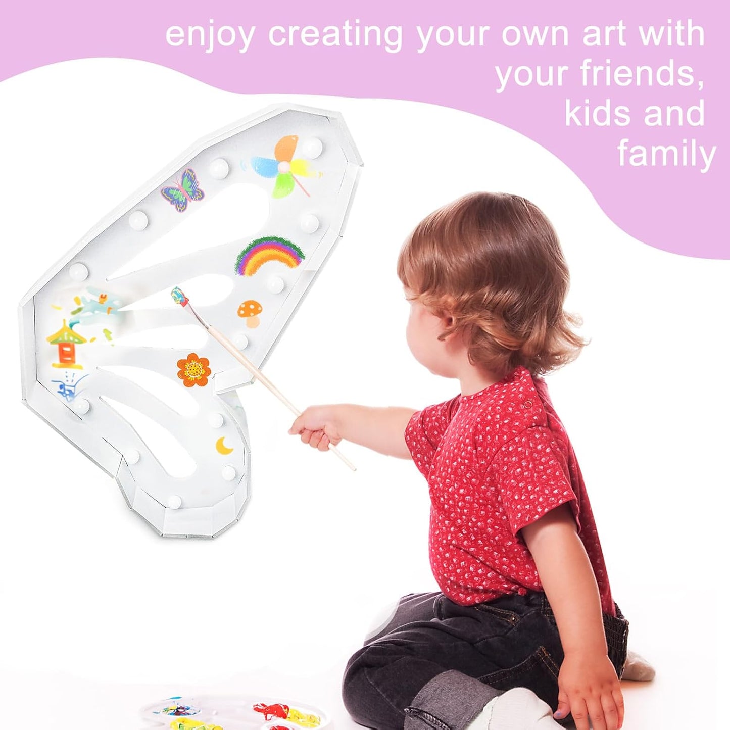 Light up Butterfly,Light up Letter Marquee Lights Sign,Balloon Frame for Baby Shower Birthday Wedding Engagement White Party Decorations.