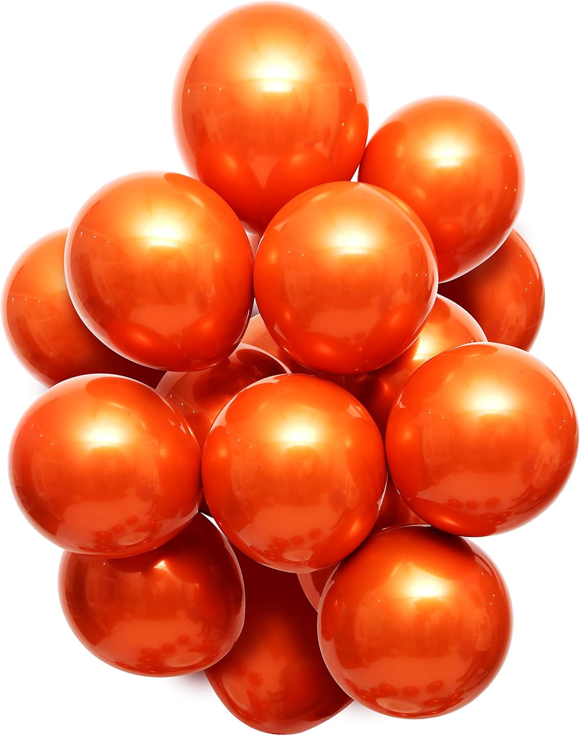 Metallic Orange Balloons, 50pcs 12 inch orange balloons, Double layer orange burnt balloons are more durable, suitable for wedding, birthday party balloon decoration.