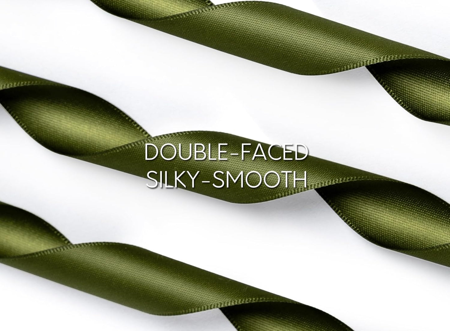 Moss Green Satin Ribbon 7/8 Inch x 50 Yards Double-Faced for Gift Wrapping Crafts Flower Bouquet Invitations Holiday Decorating