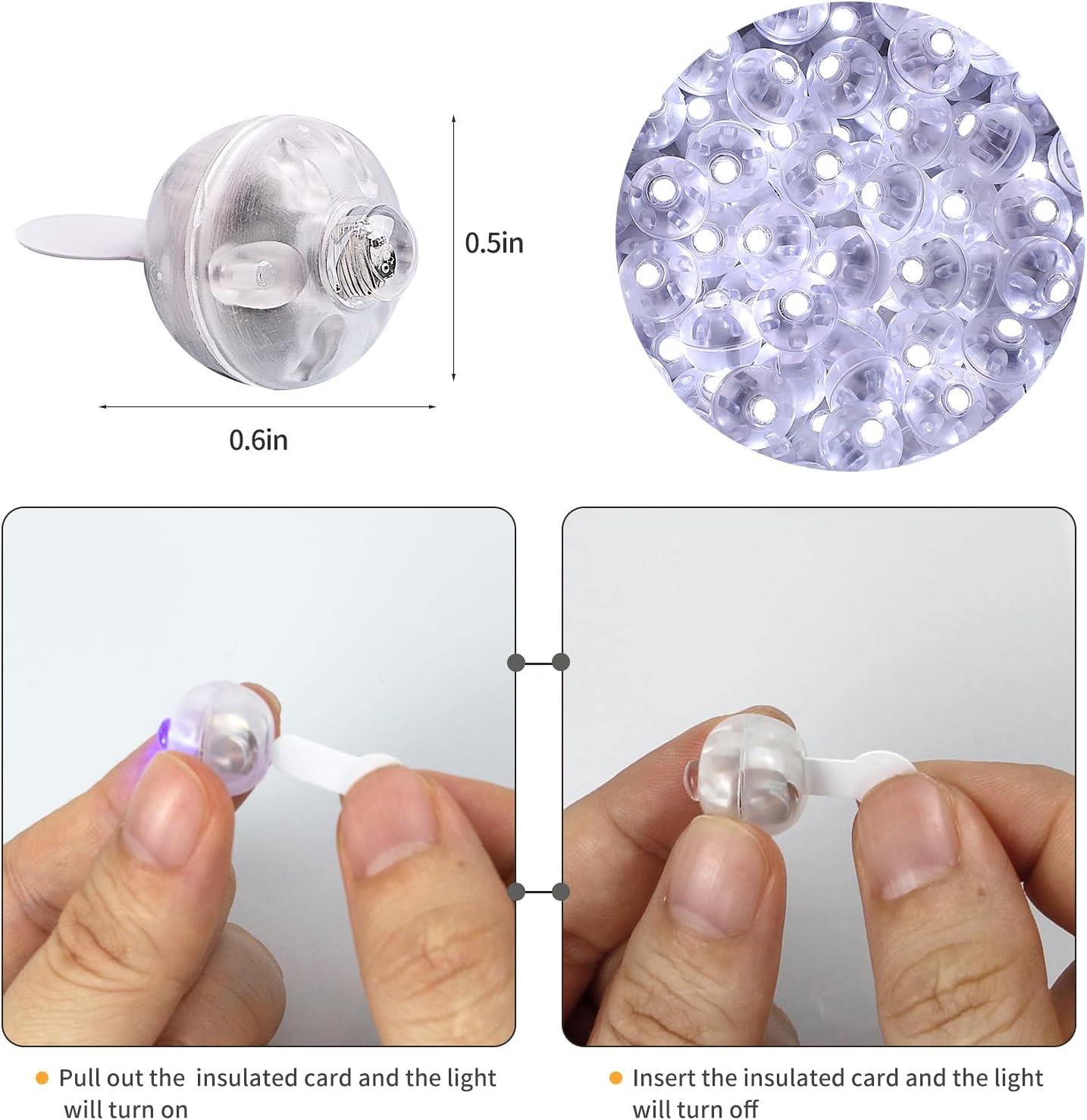 Aogist 100Pcs Balloon Lights with Hook,Long Standby Time,Waterproof Mini Light for Birthday Party Wedding Christmas Halloween Easter Decorative (Steady, Cool White)