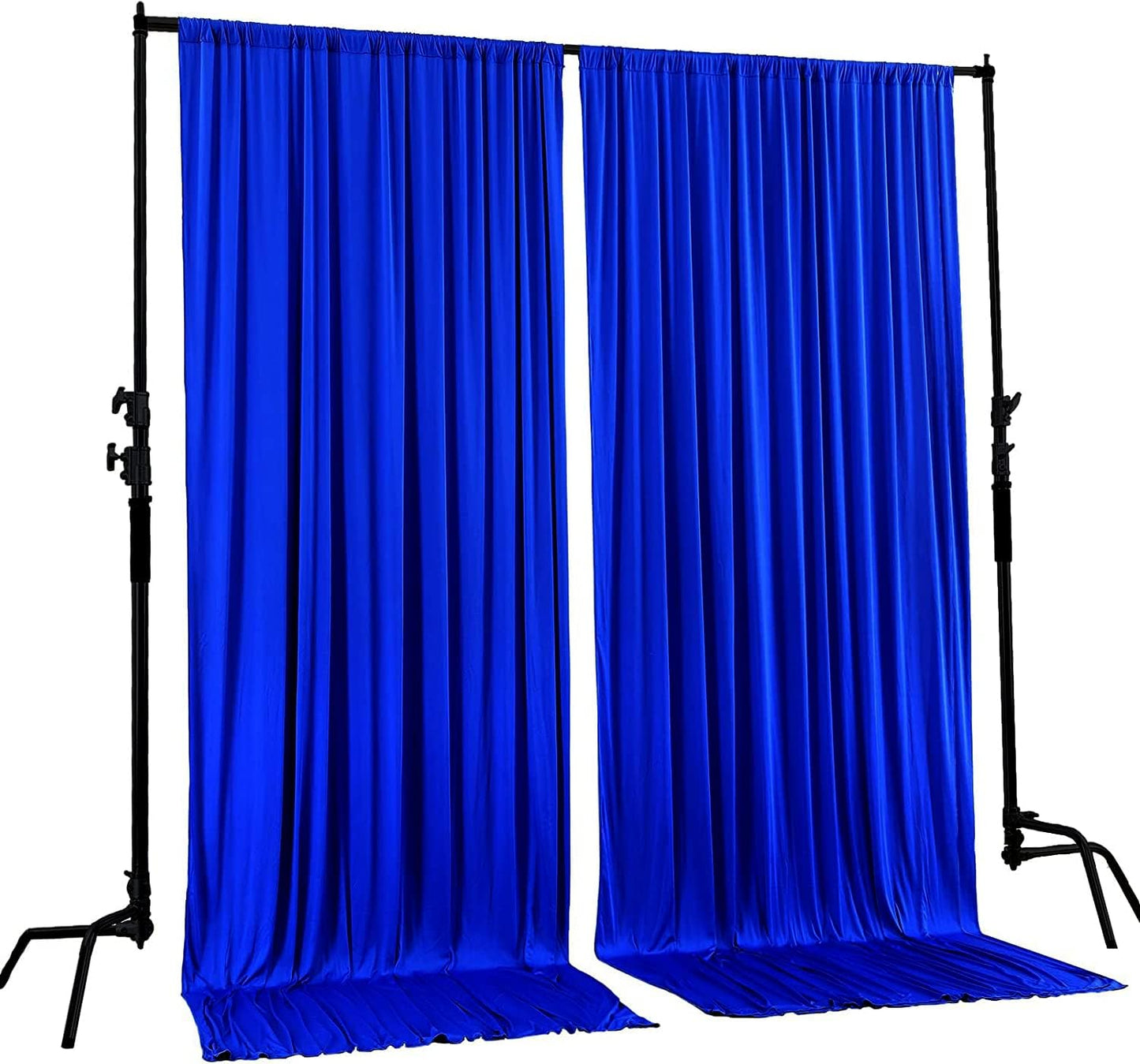 AK TRADING CO. 10 feet x 8 feet IFR Polyester Backdrop Drapes Curtains Panels with Rod Pockets - Wedding Ceremony Party Home Window Decorations - Royal Blue