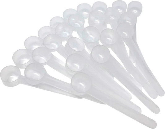 2 Teaspoon (2/3 Tablespoon | 10 mL) Long Handle Rounded Scoop for Measuring Coffee, Pet Food, Grains, Protein, Spices and Other Dry Goods (Pack of 100)