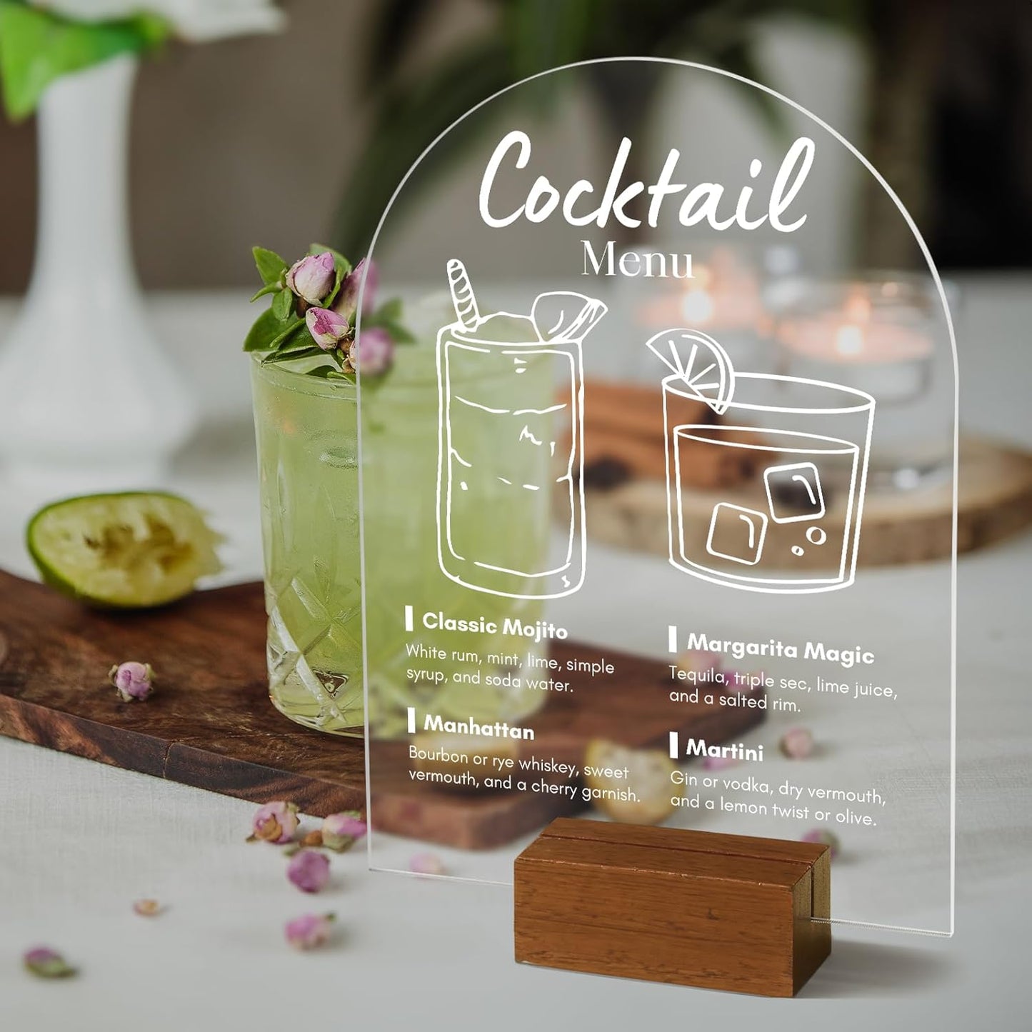 UNIQOOO 20 Pcs Acrylic 5x7 Clear Arch Table Sign for Wedding, 1/8 in Thick, DIY Blank Arch Sign Sheet Perfect for Decoration, Party,Anniversary, Event, Base NOT Included