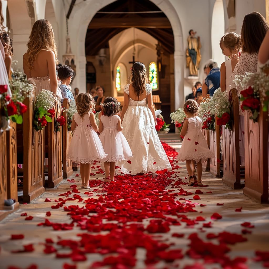 340 PCS Real Red Rose Petals, 3.17oz Dried Flower Confetti Petals for Wedding Flower Girl to Throw at Wedding Party, Romantic Night Bridal Shower Valentine's Day Decor