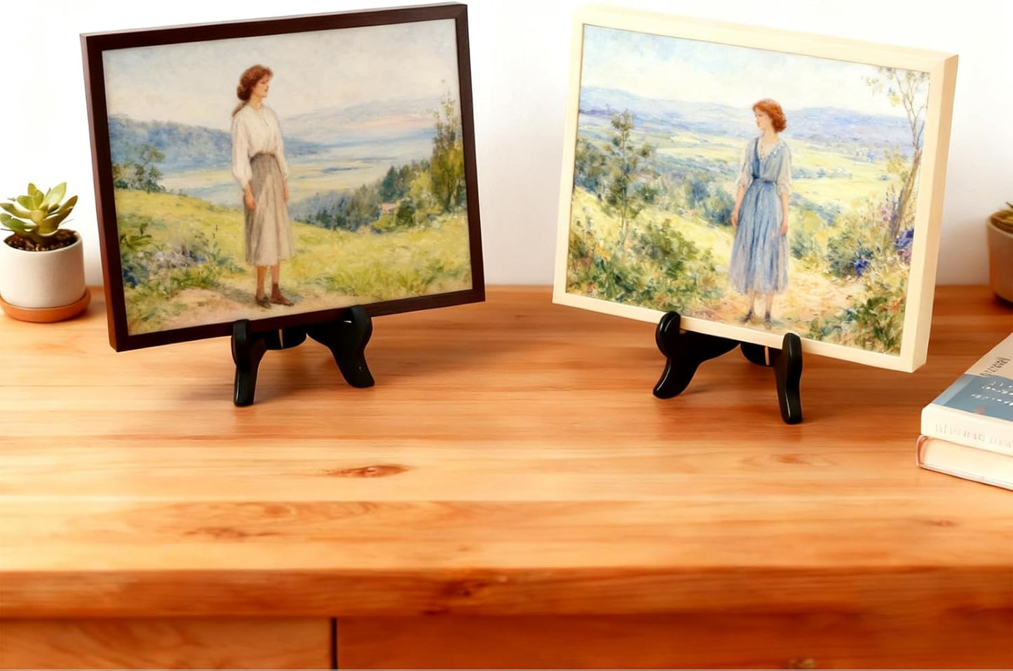 6Pcs 7 Inch Plate Stand, Small Folding Display Easels and Picture Holders for Decorative Picture Frame (Black)