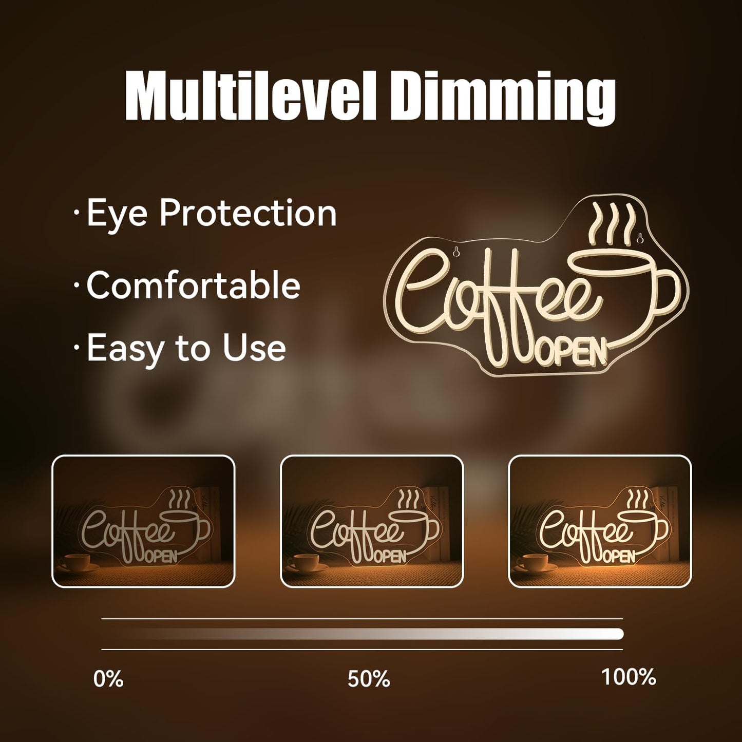 Ineonlife Coffee Open Neon Sign Light Up for Wall Decor Modern Led Sign for coffee bar Small Acrylic Art Decor for cafe business restaurant club party man cave Decorations 16.53x9.84 inch USB POWER