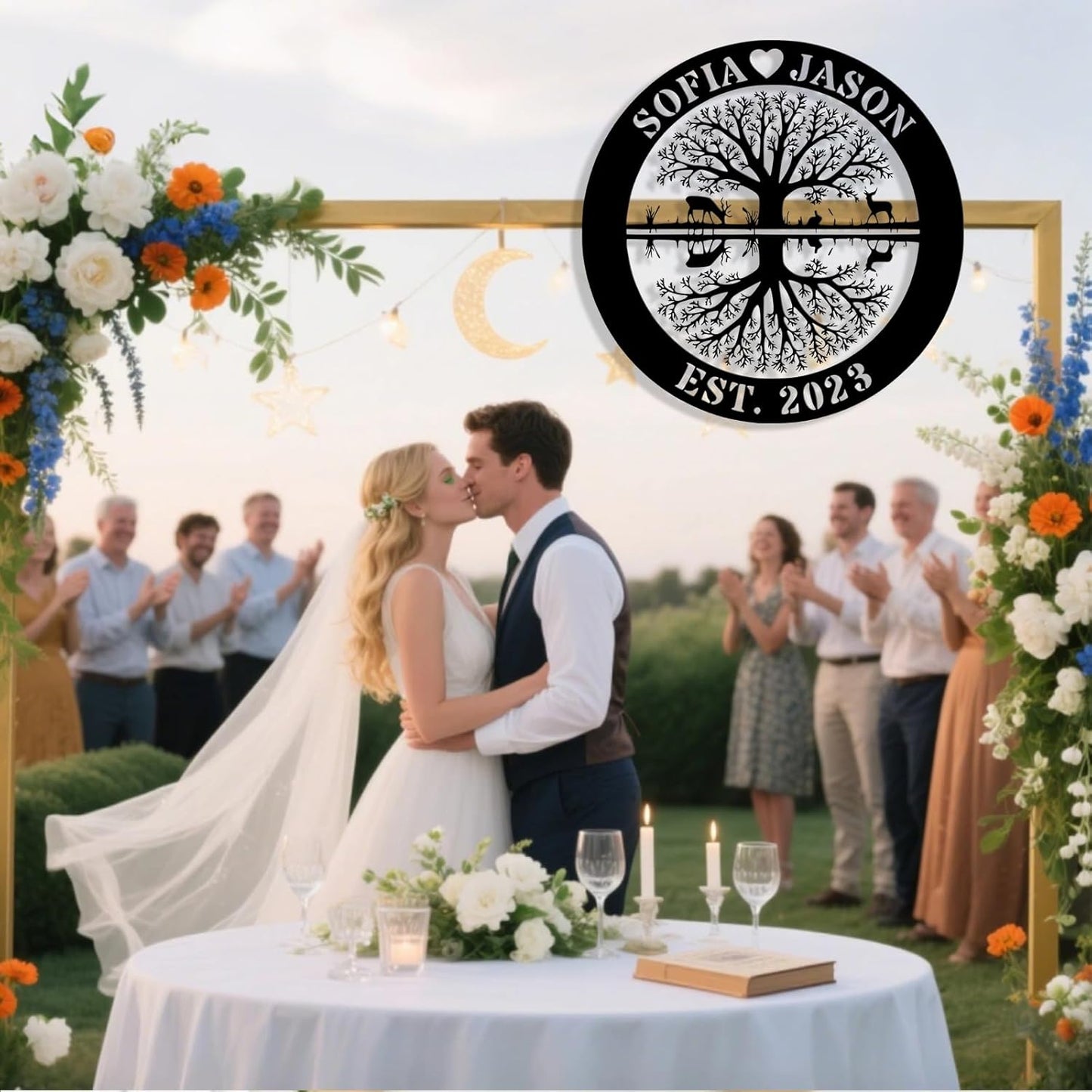 Personalized Tree of Life Metal Sign Wall Art Decor, Custom Wedding Gifts for Couples, Custom Family Name Sign, Christmas Valentine's Day Housewarming Gifts